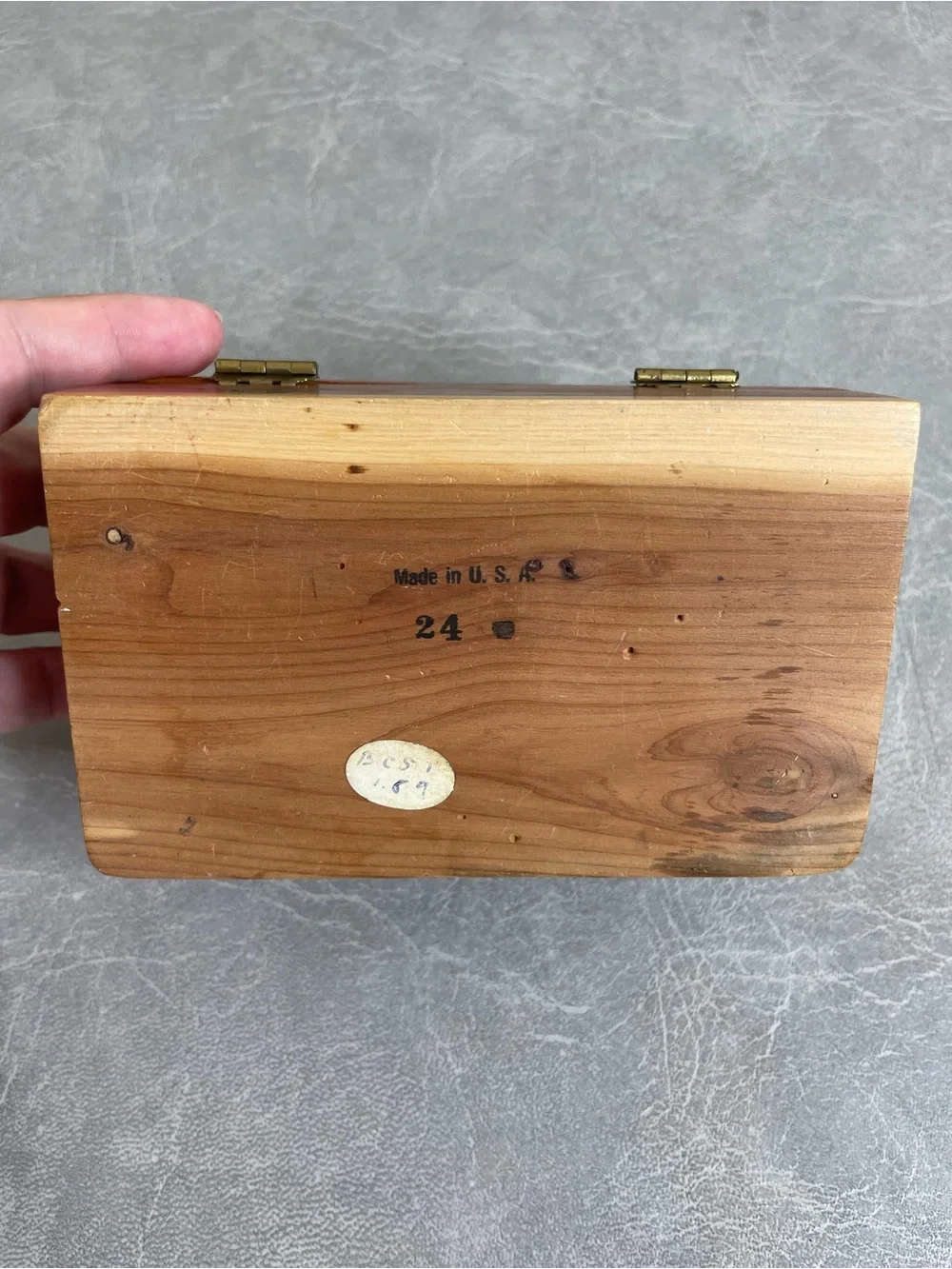 Vintage Cedar Keepsake Box in Honey Brown with Black & White Cameo Richmond, VA